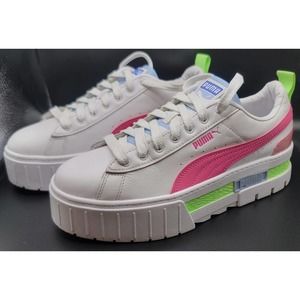 Puma Platform 389088-01 Size 9.5 us. White, Green Pink, Blue